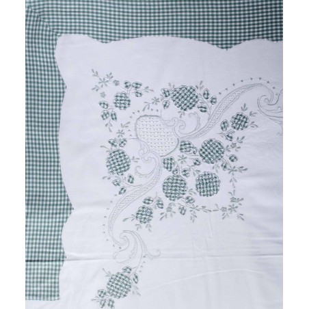 Σετ Σεντόνια Χειροποίητα Υπέρδιπλα 3 Τεμαχίων Silk Fashion 644-1 Πράσινο 225x270