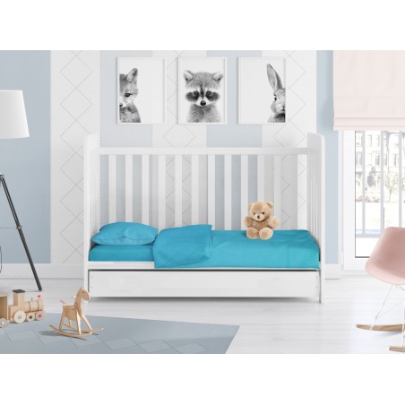 Παπλωματοθήκη Κούνιας Dimcol Solid 493 Turquoise 120x160