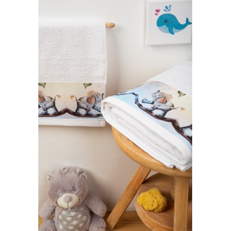 Σετ Πετσέτες 2 Τεμαχίων Dimcol Dumbo 96 Λευκό