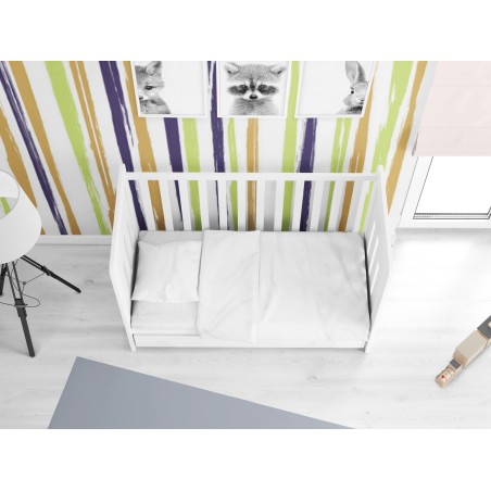 Σετ Σεντόνια Κούνιας 3 Τεμαχίων Dimcol Solid 491 White 120x160