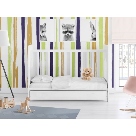 Σετ Σεντόνια Κούνιας 3 Τεμαχίων Dimcol Solid 491 White 120x160