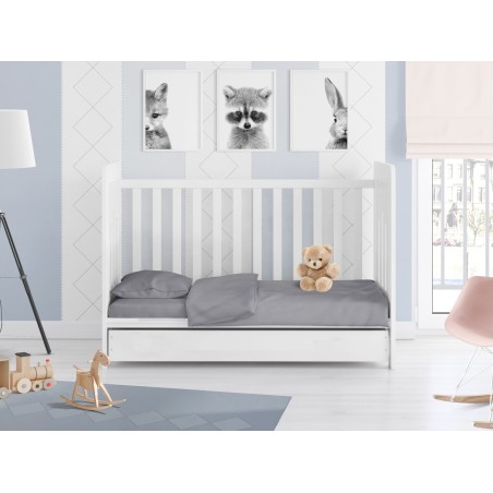 Σετ Σεντόνια Κούνιας 3 Τεμαχίων Dimcol Solid 495 Dark Grey 120x160