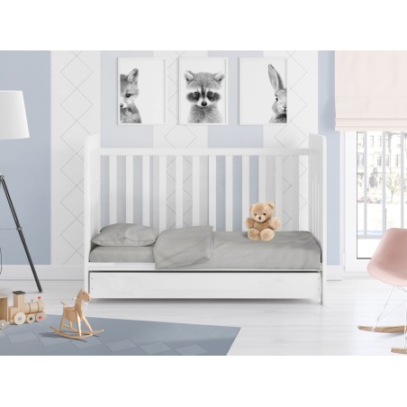 Σετ Σεντόνια Κούνιας 3 Τεμαχίων Dimcol Solid 496 Elephant 120x160