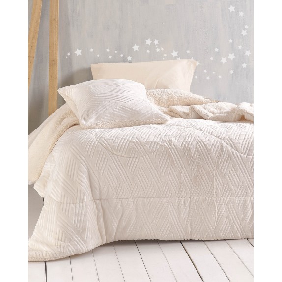 Κουβερτοπάπλωμα Μονό Rythmos Lotus Εκρού 160x220