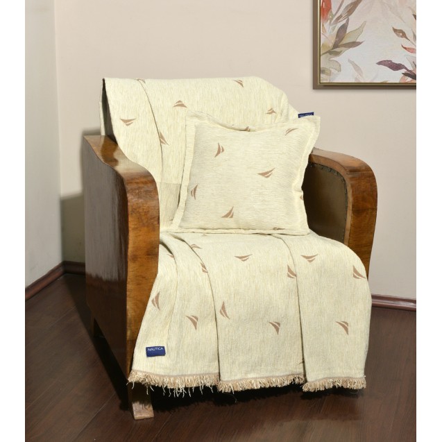 Ριχτάρι Τριθέσιου Nautica Εκρού Logo 180x300