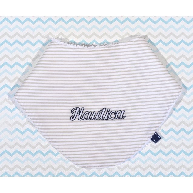 Σαλιάρα Μπαντάνα Nautica 904 Μπεζ Ριγέ 26x26