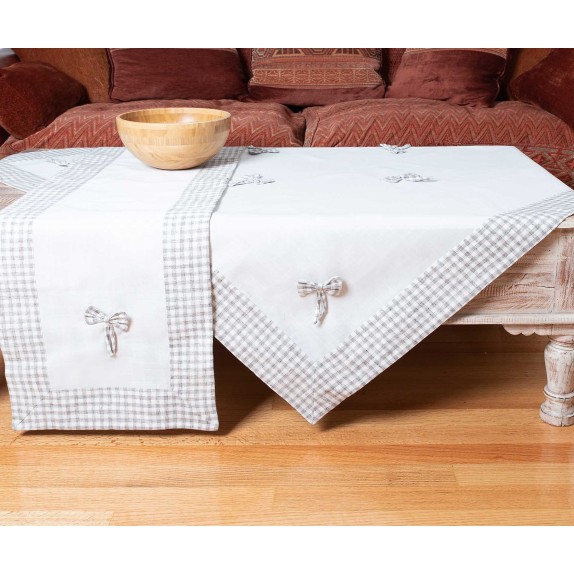 Τραπεζομάντηλο Silk Fashion Bow Ivory/Μπεζ 140x180