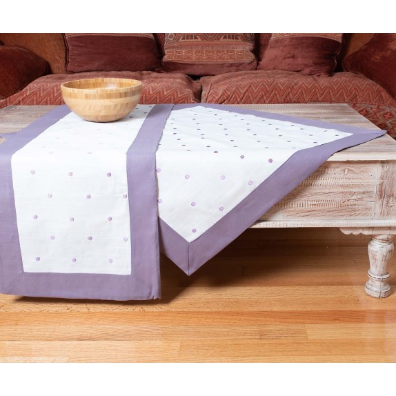 Τραπεζομάντηλο Silk Fashion Spot Μωβ 140x180