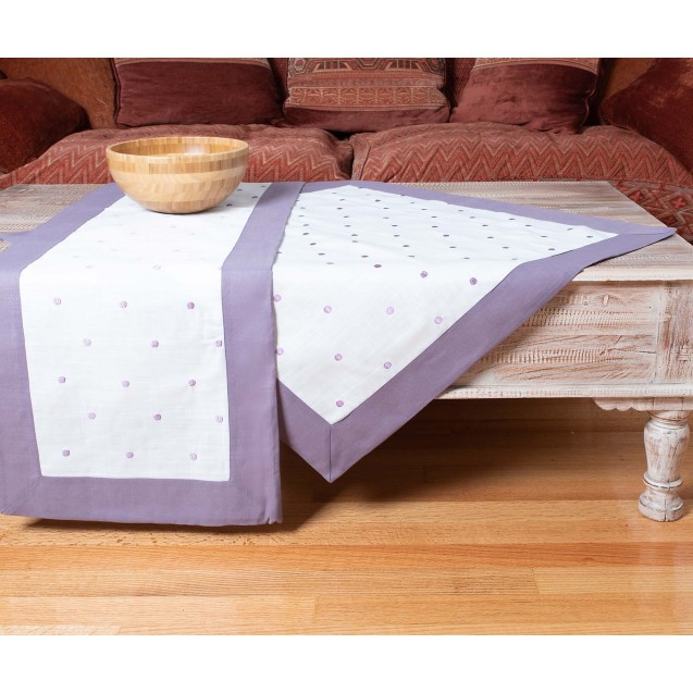 Τραπεζομάντηλο Silk Fashion Spot Μωβ 140x180