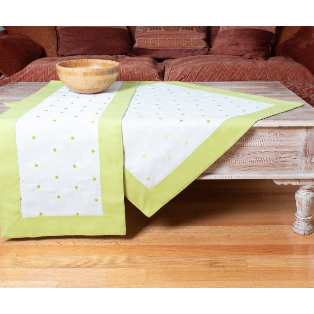 Τραπεζομάντηλο Silk Fashion Spot Λαχανί 140x180