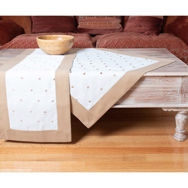 Runner Silk Fashion Spot Μπεζ 45x170