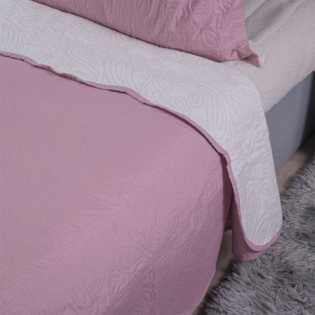 Σετ Κουβερλί Υπέρδιπλο 3 Τεμαχίων Silk Fashion Solid Amethyst/Cream 220x240