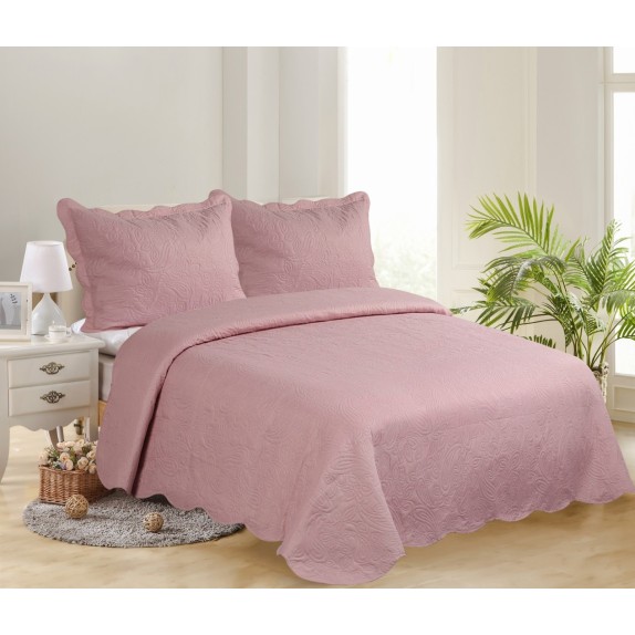 Σετ Κουβερλί Υπέρδιπλο 3 Τεμαχίων Silk Fashion Solid...