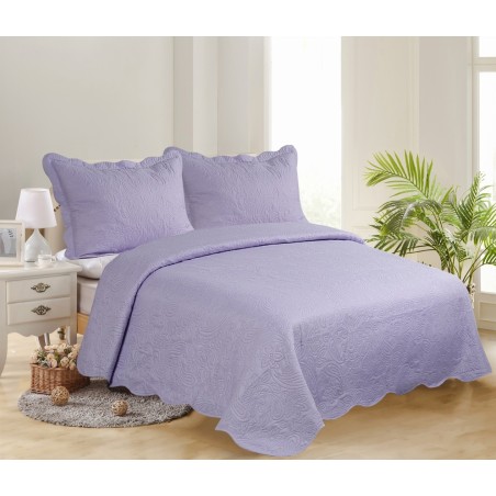 Σετ Κουβερλί Υπέρδιπλο 3 Τεμαχίων Silk Fashion Solid Light Lila/Dark Lila 220x240