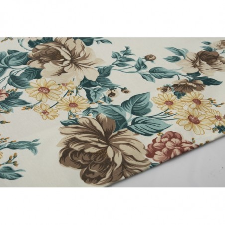 Καρέ Dimcol Vintage Flower 480 Εκρού-Aqua 90x90
