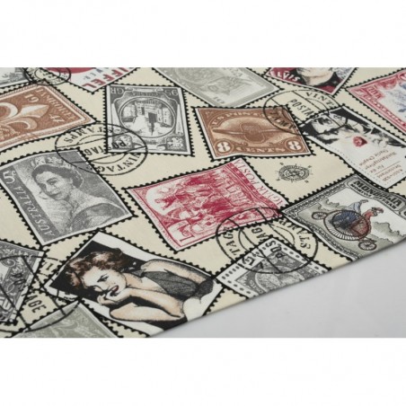 Καρέ Dimcol Vintage Post Stamps 482 Εκρού 90x90