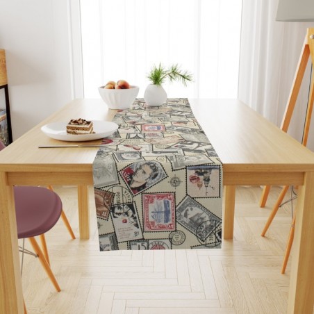 Runner Dimcol Vintage Post Stamps 482 Εκρού 40x180