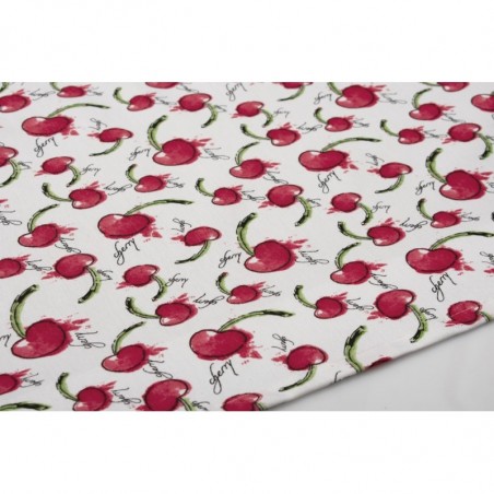 Τραπεζομάντηλο Dimcol Cherry 456 Λευκό-Κόκκινο 140x180
