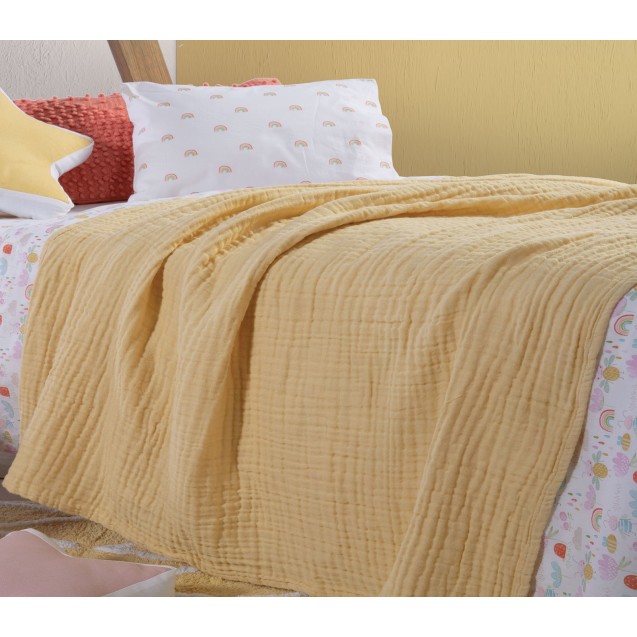 Κουβέρτα Κούνιας Nef-Nef Whisper Yellow 110x150
