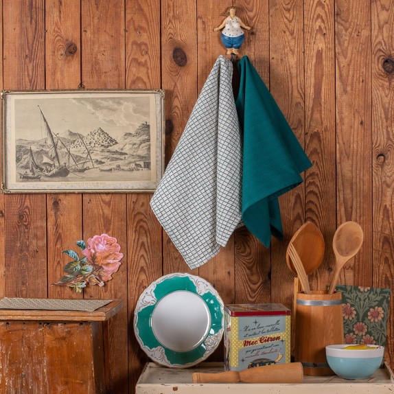 Σετ Πετσέτες Κουζίνας 2 Τεμαχίων Melinen Carrot Teal 45x65