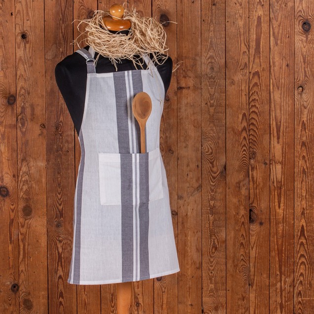 Ποδιά Κουζίνας Melinen Pepper Stripe Grey 60x75