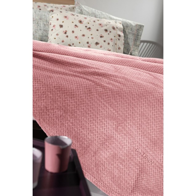 Κουβέρτα Fleece Μονή Guy Laroche Rombus Coral...