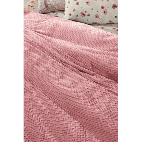 Κουβέρτα Fleece Υπέρδιπλη Guy Laroche Rombus Coral 220x240