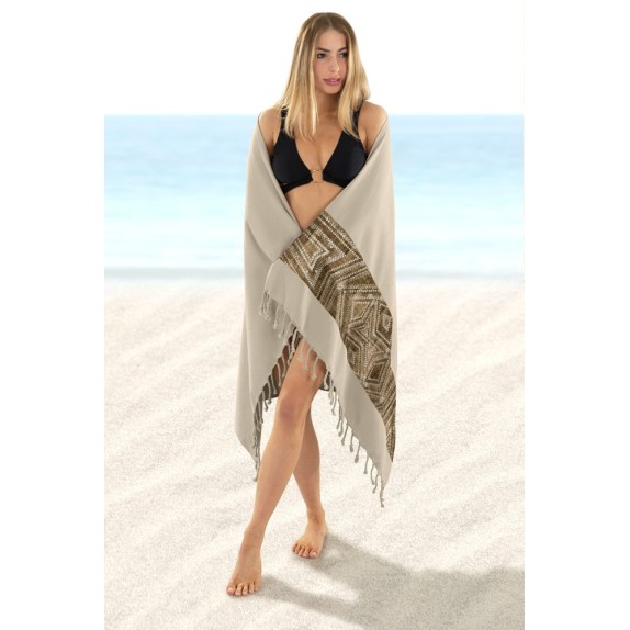 Πετσέτα Θαλάσσης Guy Laroche Pestemal 16 Beige 90x170