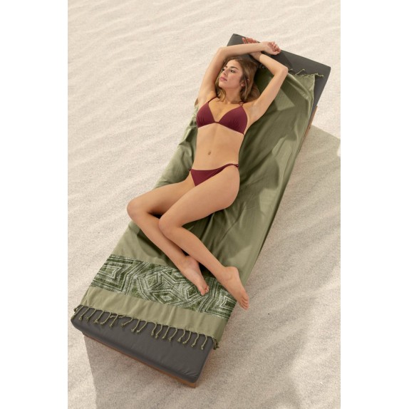 Πετσέτα Θαλάσσης Guy Laroche Pestemal 16 Khaki 90x170