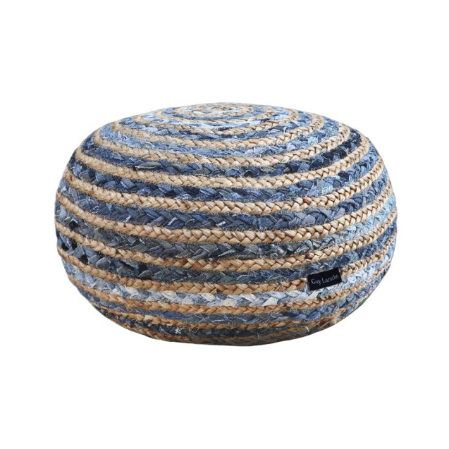 Πουφ Guy Laroche Ottoman Denim Δ50x25
