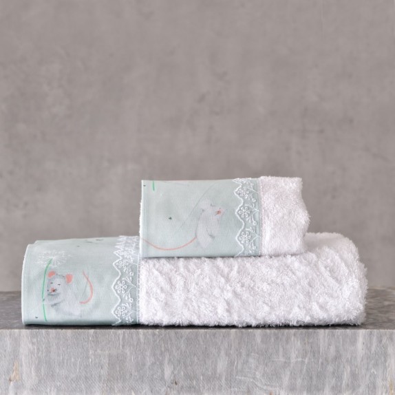 Σετ Βρεφικές Πετσέτες 2 Τεμαχίων Rythmos Jerom Aqua