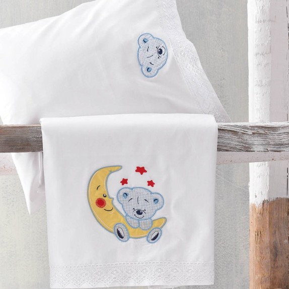 Σετ Σεντόνια Κούνιας 3 Τεμαχίων Rythmos Arturo Σιέλ 100x160