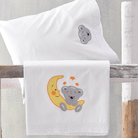 Σετ Σεντόνια Κούνιας 3 Τεμαχίων Rythmos Arturo Γκρι 100x160