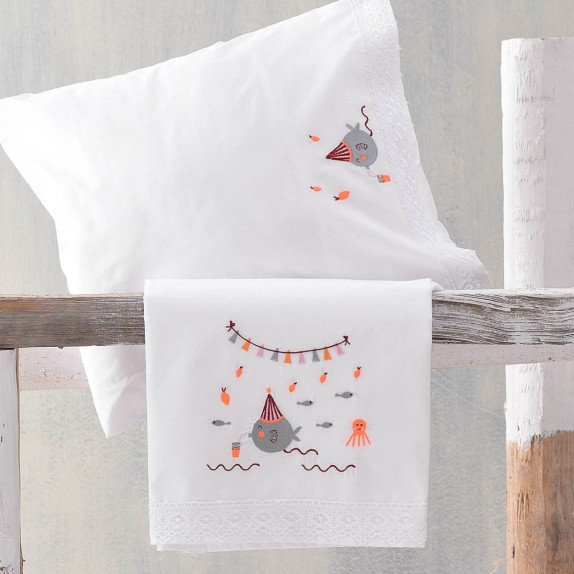 Σετ Σεντόνια Κούνιας 3 Τεμαχίων Rythmos Bubbles Πορτοκαλί...