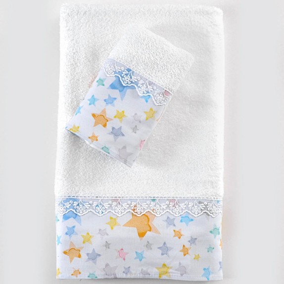 Σετ Βρεφικές Πετσέτες 2 Τεμαχίων Rythmos Glow Μπλε