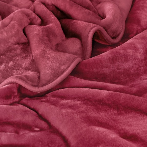 Κουβέρτα Βελουτέ Υπέρδιπλη Rythmos Velour Κόκκινο 220x240