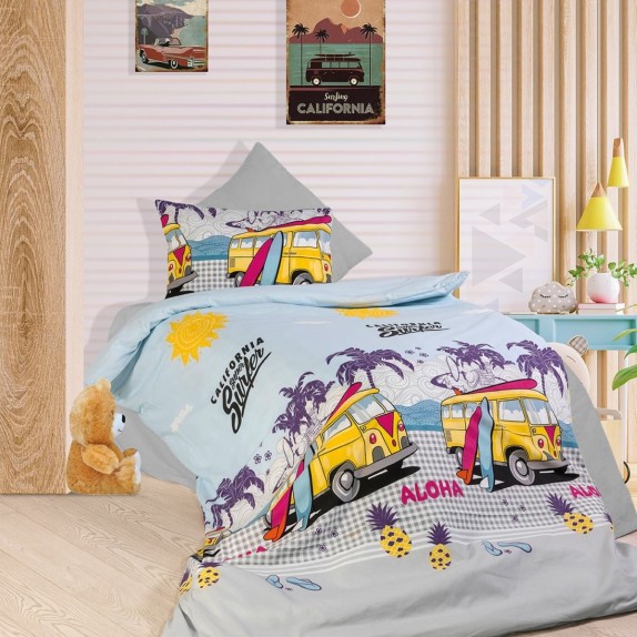 Πάπλωμα Υπέρδιπλο Dimcol Aloha 393 Grey/Sky Blue 220x240