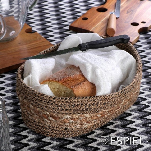 Ψωμιέρα Οβάλ Ψάθινη Espiel KAG214 25x13x9cm
