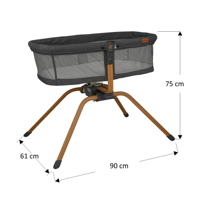 Λίκνο Bebe Stars Chic 2in1 Graphite 843-186