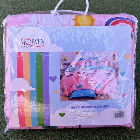 Σετ Παιδικό Κουβερλί Μονό 2 Τεμαχίων Morven 22032 Rainbow 160x220