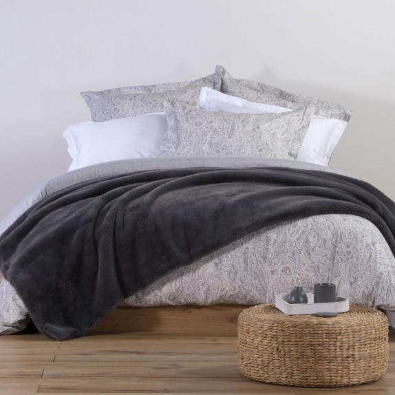 Κουβέρτα Γούνινη Υπέρδιπλη Nef-Nef Warmer Grey 240x220