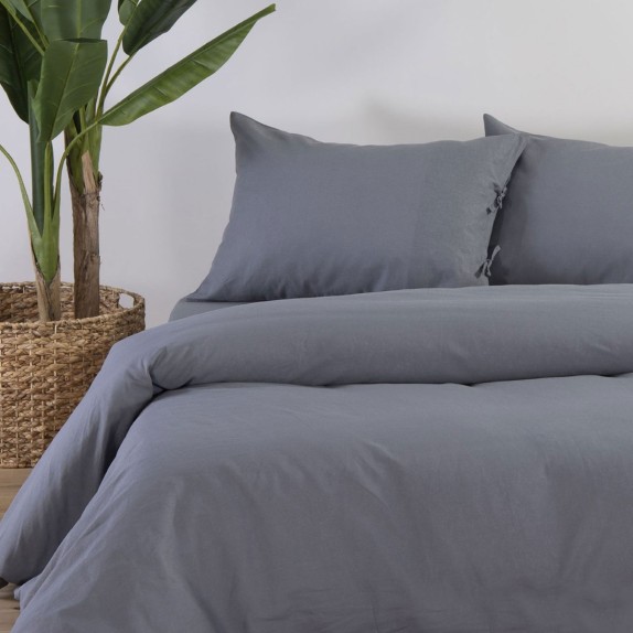 Σεντόνι Μονό Nef-Nef Cotton-Linen Grey 170x270