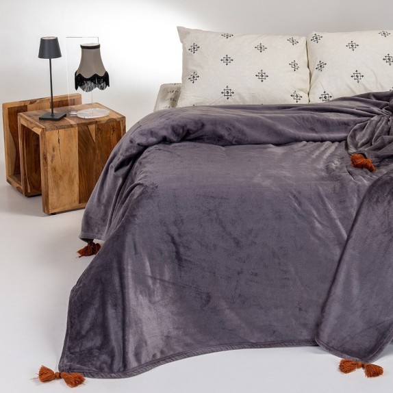 Κουβέρτα Fleece Μονή Melinen Berlin Dark Grey 160x220