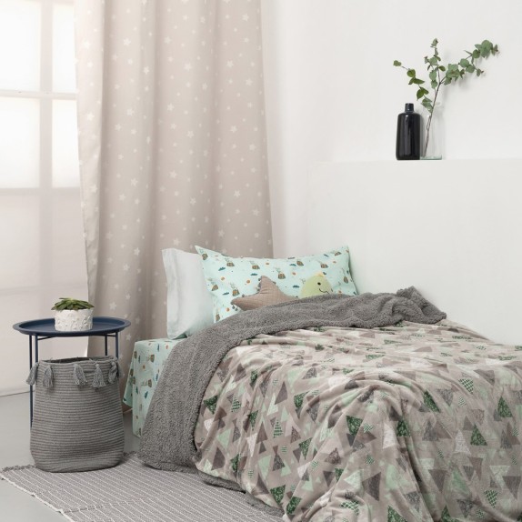 Παιδική Κουβέρτα Fleece Φωσφοριζέ με Sherpa Μονή...