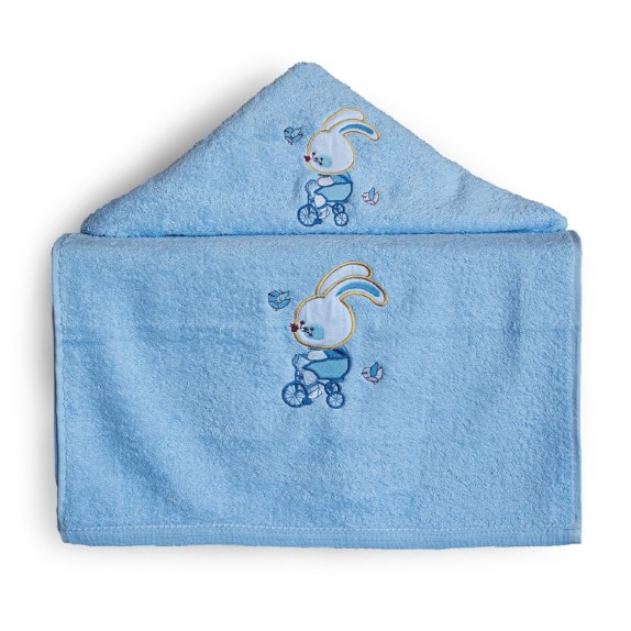 Σετ Βρεφικές Πετσέτες 2 Τεμαχίων Sbaby Bike Blue