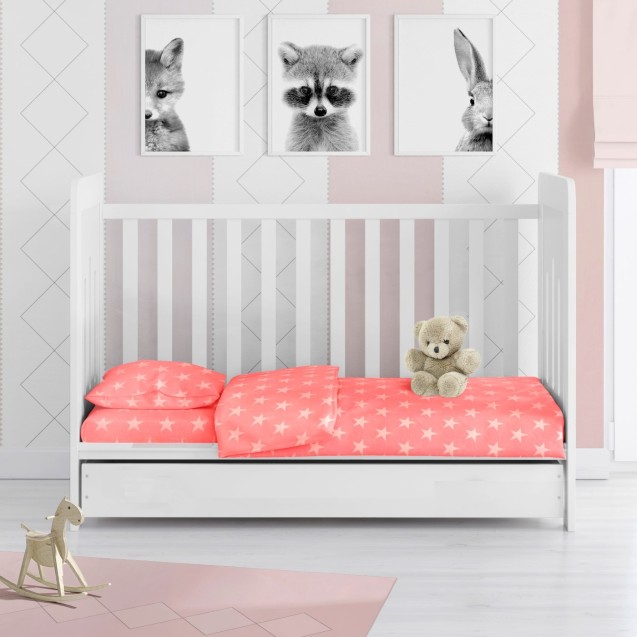 Πάπλωματοθήκη Κούνιας Dimcol Star 34 Coral 120x160