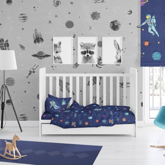 Σεντόνι Κούνιας με Λάστιχο Dimcol Space 189 Blue 70x140+15