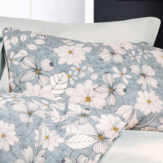 Μαξιλαροθήκη Dimcol Ήρα 425 White-Denim 50x70