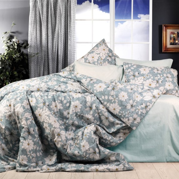 Παπλωματοθήκη Μονή Dimcol Ήρα 425 White-Denim 160x240