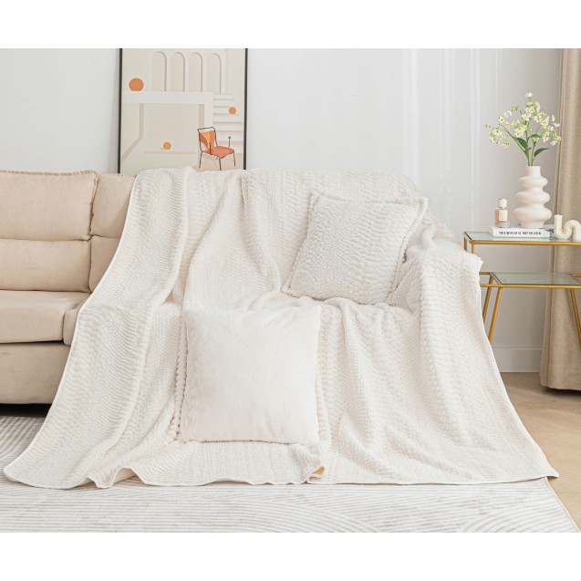 Ριχτάρι Τριθέσιου Silk Fashion NX201 Ivory 180x320